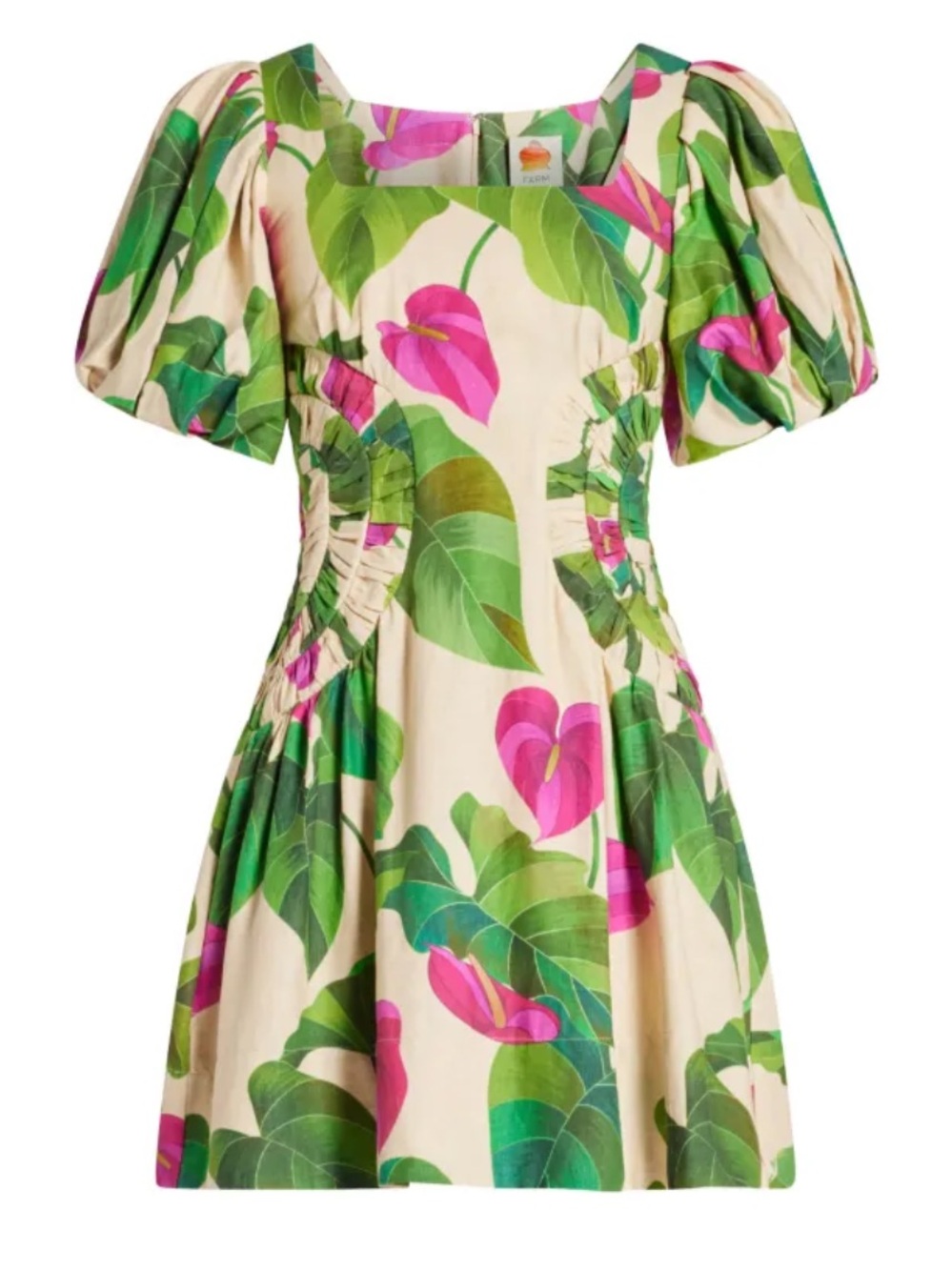 FARM Rio Anthurium Leaves Mini Dress
